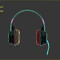 Gaming Headset With RGB Lighting And Comfortable Ear Cups 3d model