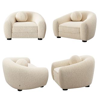 Quiet single sofa single chair 3d model