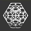 White Geometric Decorative Object With Hollow Circular Patterns And Polyhedral Design 3d model