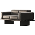 Cassina Double Sofa Solid Wood Double Sofa Leather Double Sofa 3d model