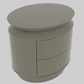 Modern Round Top Nightstand With Two Drawers And Sleek Neutral Design