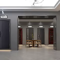 Modern Door Showroom Interior With Display Doors Reception Area And Natural Light