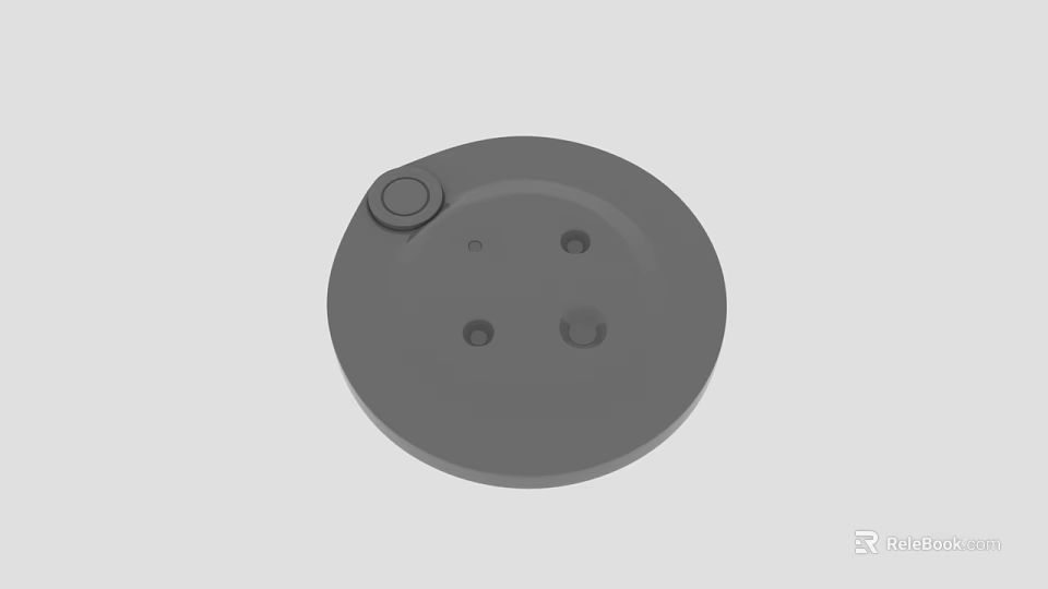 Modern Wall Lamp With Circular Base Sleek Grey Surface And Mounting Holes 3d model 