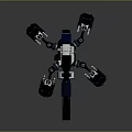 Advanced Mechanical Creature With Cannon Arm And Metallic Spider Legs Design 3d model