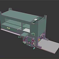 Green Industrial Metal Cutting Machine With White Platform And Mechanical Parts