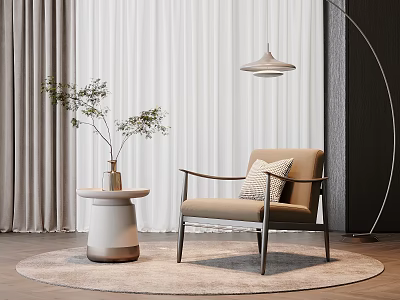 Modern Living Room Interior With Accent Chair Floor Lamp And Side Table 3d model
