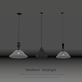 Medieval Droplight Lighting Fixture With Classic Glass Design And Vintage Style