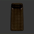 Modern Brown Tufted Chaise Lounge With Curved Back And Wooden Legs