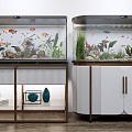 Light Luxury Fish Tank Fish Tank Combination 3d model