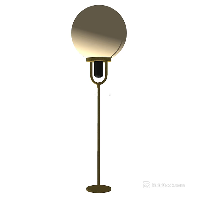 Modern Spherical Shade Floor Lamp With Metallic Stand For Home Decor 3d model 