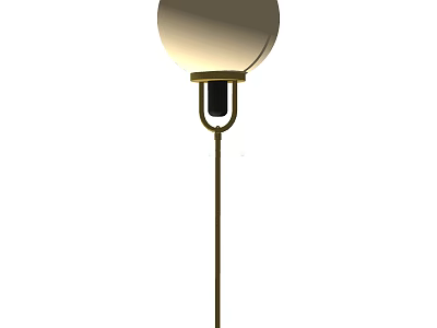 Modern Spherical Shade Floor Lamp With Metallic Stand For Home Decor 3d model