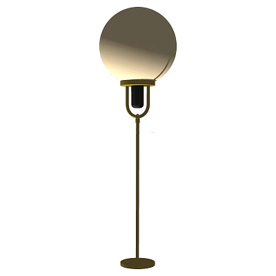 Modern Spherical Shade Floor Lamp With Metallic Stand For Home Decor 3d model