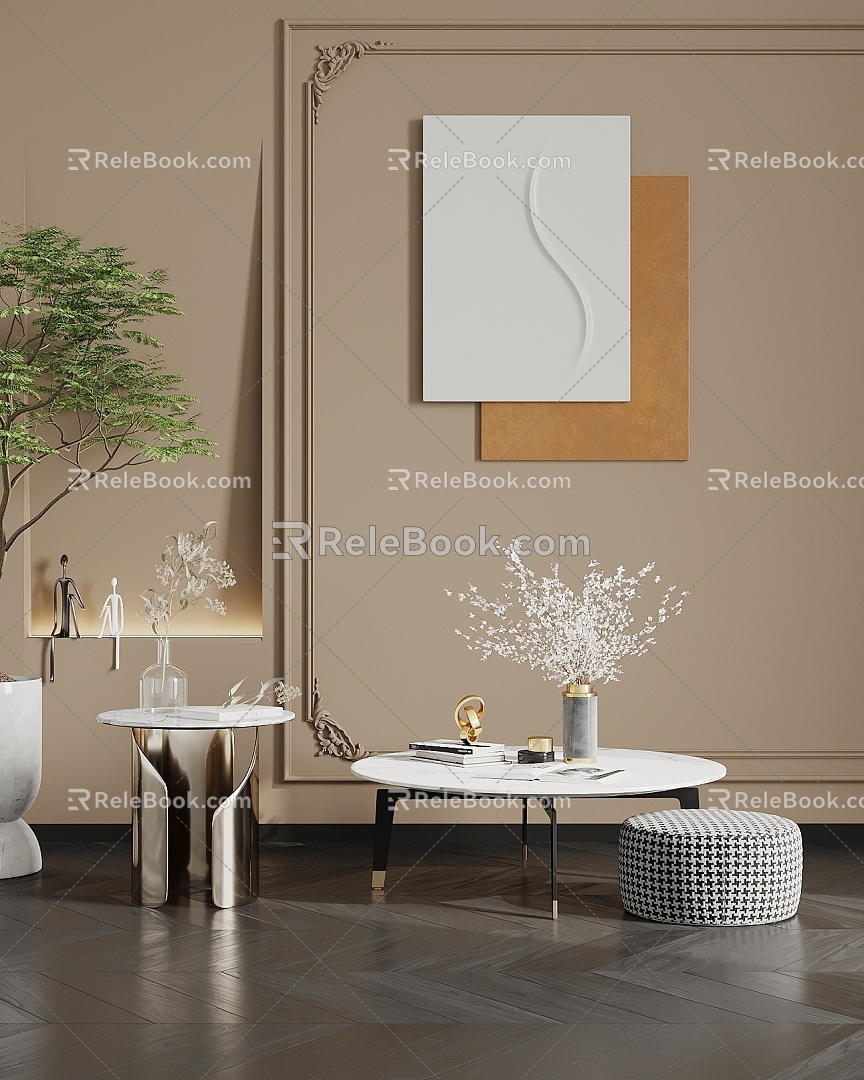 Side Table Coffee Table Round Corner Decorations 3d model