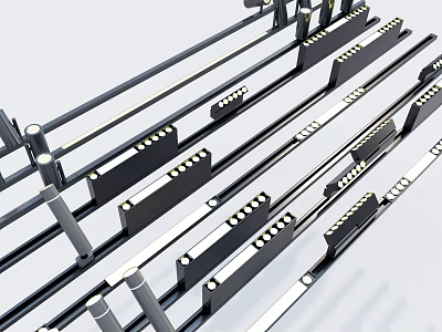 Elegant Modern Downlights and Spotlights With Metal Frame For Ceiling Installation 3d model
