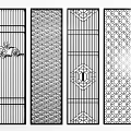 Traditional Chinese Room Dividers Featuring Various Decorative Patterns And Designs 3d model