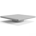 Modern Square Coffee Table With Dark Brown Wooden Surface And Metal Support Base 3d model