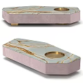 Modern Coffee Table With Light Blue Marble Top Gold Accents And Pink Velvet Base