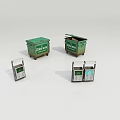 Green And Gray Recycle Bins For Household Waste Sorting And Recycling