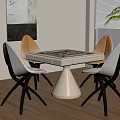 Mahjong Table and Chair Combination Mahjong Table Single Chair Mahjong Table 3d model