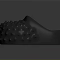 Gray Spike Decorated Slippers With Textured Surface And Comfortable Design 3d model