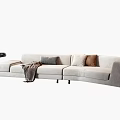 Modern Light Gray Fabric Sectional Sofa With Multiple Throw Pillows And Wooden Legs