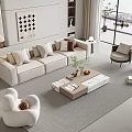 Modern sofa coffee table combination 3d model