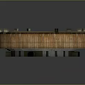Ancient Circular Amphitheater Model With Stone Seats Wooden Structure And Central Arena