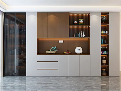 Italian Sideboard Wine Cabinet 3d model