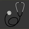 Professional Medical Stethoscope with Metallic Chest Piece and Black Tubing for Healthcare Use