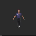 Male Game and Movie Character With Blue Polka Dot Shirt Sunglasses and White Shoes