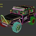 Black Off Road Vehicle With 4X4 Logo Roof Rack And Large Tires
