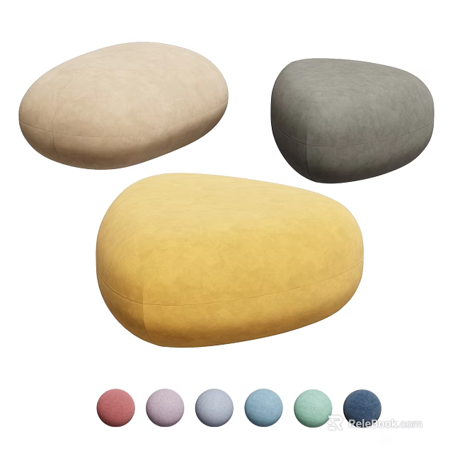 Soft Plush Round Carpet With Multiple Color Options For Modern Home Decor 3d model 