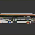 Orange And White Megabus With Large Windows And Double Doors Design
