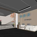 Hotel lobby front desk 3d model