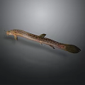 Slender Spotted Freshwater Fish 3D Rendered with Detailed Texture as Aquatic Animal