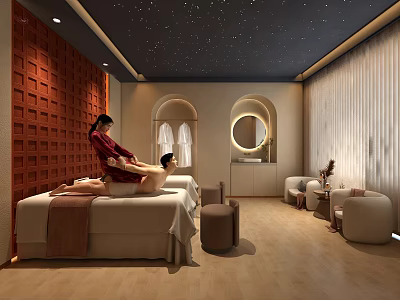 Luxury Beauty Salon With Professional Treatment And Relaxing Spa Environment Featuring Comfortable Beds 3d model