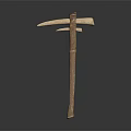 Primitive Ancient Weapon With Long Wooden Shaft And Bone Head Structure Design 3d model