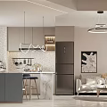 Modern Apartment Living Room Interior With Sofa Coffee Table Pendant Lights And Natural Light