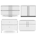 Modern Wooden Dresser Designs With Metal Accents And Multiple Drawers