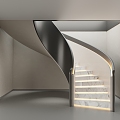 modern staircase revolving staircase arc staircase 3d model