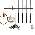 Modern Pendant Lights With Geometric Copper White Metallic Conical And Folded Designs For Interior Decor
