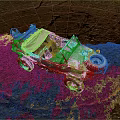 Gray Military Tank On Dry Cracked Ground With Vintage Terrain Features