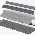 Various Gray Roof Tile Components With Different Textures And Edge Designs 3d model