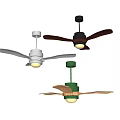 Various Air Cooling Fans with Modern Design and Built-in Lights in Different Colors