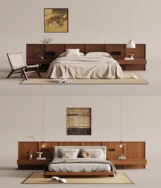 Double bed 3d model