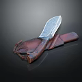 Handmade Damascus Steel Knife with Leather Wrapped Handle and Brown Leather Sheath