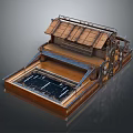 Vintage Mechanical Car Model With Wooden Structure And Metal Gear Details