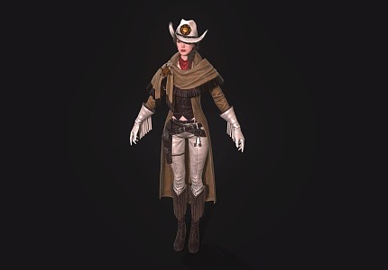 Cowgirl Woman Foreigner Anime Characters 3d model