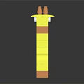 Building Blocks Giraffe Figure In Yellow And Orange With Segmented Body And Eyes
