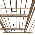 Air Conditioner Air Vents Installation In Ceiling Steel Frame With Beams And Pipes